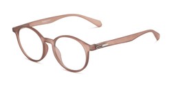 Angle of The Chastain Blue Light Reader in Matte Taupe, Women's Round Computer Glasses
