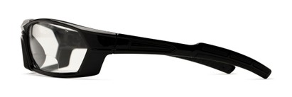 Side of The Clear Bifocal Safety Goggles in Black with Clear Lenses