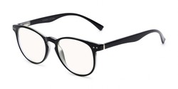 Angle of The Cole Computer Reader in Black, Women's and Men's Retro Square Reading Glasses