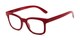 Angle of The Collegiate in Dark Red, Women's and Men's Retro Square Reading Glasses