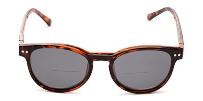 Front of The Cosmo Polarized Magnetic Bifocal Reading Sunglasses in Tortoise with Smoke