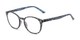 Angle of The Darcy in Blue Stripe, Women's Round Reading Glasses