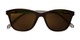 Folded of The Delilah Reading Sunglasses in Brown with Mint & Stripes / Amber