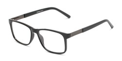 Angle of The Derek Blue Light Reader in Black/Gunmetal, Men's Square Computer Glasses