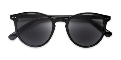 Folded of The Dixon Reading Sunglasses in Black with Smoke