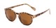 Angle of The Drama Bifocal Reading Sunglasses in Light Tortoise with Amber, Women's and Men's Round Reading Sunglasses