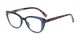 Angle of The Dreamer in Navy Blue/Red, Minnie Mouse Print, Women's Cat Eye Reading Glasses