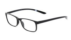 Angle of The Mateo in Shiny Black, Men's Rectangle Reading Glasses