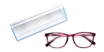 Angle of The Elana Pop of Power™ Blue Light Reader in Purple, Women's Cat Eye Reading Glasses