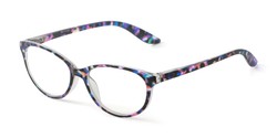 Angle of The Eleanor Blue Light Reader in Multicolor Tortoise, Women's Cat Eye Computer Glasses