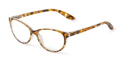 Angle of The Eleanor Blue Light Reader in Light Brown Tortoise, Women's Cat Eye Computer Glasses