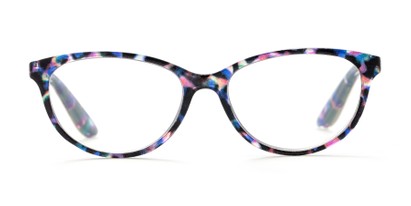 Front of The Eleanor Blue Light Reader in Multicolor Tortoise
