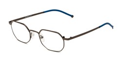 Angle of The Euston in Grey/Navy Blue, Women's and Men's Round Reading Glasses