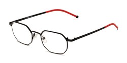 Angle of The Euston in Black/Red, Women's and Men's Round Reading Glasses