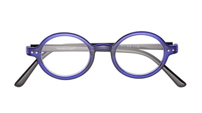 Folded of The Bookworm in Crystal Royal Blue/Black Temples