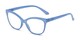 Angle of The Farrah in Cornflower Blue, Women's Cat Eye Reading Glasses