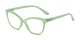 Angle of The Farrah in Sage Green, Women's Cat Eye Reading Glasses
