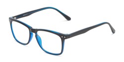 Angle of The Fremont Multifocal Reader in Black/Blue, Women's and Men's Rectangle Reading Glasses
