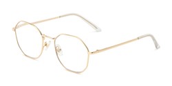 Angle of The Cerritos in Gold, Women's Round Reading Glasses