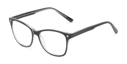 Angle of The Ginny Multifocal Reader in Black/Clear, Women's Cat Eye Reading Glasses