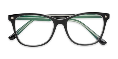 Folded of The Ginny Multifocal Reader in Black/Clear