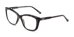 Angle of The Gloria in Grey/Leopard, Women's Cat Eye Reading Glasses
