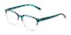 Angle of The Governor Bifocal in Blue Tortoise/ Clear, Women's and Men's Retro Square Reading Glasses