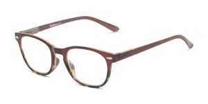 Angle of The Highland Blue Light Reader in Brown/Tortoise, Women's and Men's Rectangle Computer Glasses