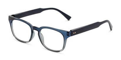 Angle of The Hudson Blue Light Reader in Blue/Grey Fade, Women's and Men's Retro Square Computer Glasses