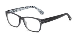 Angle of The Iconic in Matte Grey, Mickey Mouse Print, Women's and Men's Rectangle Reading Glasses