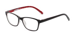 Angle of The Imagination in Black/Red, Minnie Mouse Print, Women's and Men's Rectangle Reading Glasses