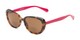 Angle of The Jenny Bifocal Reading Sunglasses in Tortoise & Hot Pink /Amber, Women's Square Reading Sunglasses