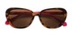 Folded of The Jenny Bifocal Reading Sunglasses in Tortoise & Hot Pink /Amber