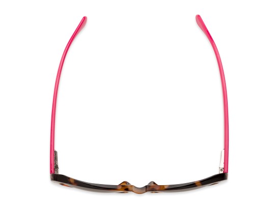 Overhead of The Jenny Bifocal Reading Sunglasses in Tortoise & Hot Pink /Amber