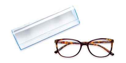 Angle of The Karleen Pop of Power™ Blue Light Reader in Red/Tortoise, Women's Cat Eye Reading Glasses