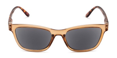 Front of The Kathleen Reading Sunglasses in Tan/Tortoise with Smoke