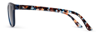 Side of The Kathleen Reading Sunglasses in Blue/Tortoise with Smoke