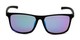 Front of The Larimore Reading Sunglasses in Matte Black with Blue/Green Mirror