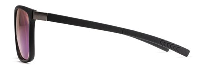 Side of The Larimore Reading Sunglasses in Matte Black with Blue/Green Mirror