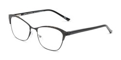 Angle of The Laura in Black/Grey, Women's Cat Eye Reading Glasses