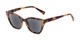 Angle of The Leandra Reading Sunglasses in Brown Tortoise with Smoke, Women's Cat Eye Reading Sunglasses