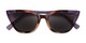 Folded of The Leandra Reading Sunglasses in Purple Tortoise with Smoke