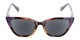 Front of The Leandra Reading Sunglasses in Purple Tortoise with Smoke