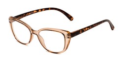 Angle of The Lesley Bifocal in Tan/Tortoise, Women's Cat Eye Reading Glasses