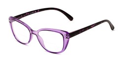 Angle of The Lesley Bifocal in Purple/Tortoise, Women's Cat Eye Reading Glasses