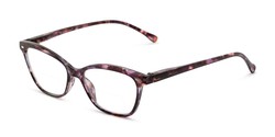 Angle of The Libby Bifocal in Purple Tortoise, Women's Cat Eye Reading Glasses