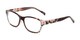 Angle of The Linda in Berry, Women's Rectangle Reading Glasses