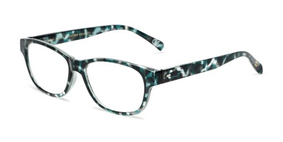 Angle of The Linda in Teal/Tortoise, Women's Rectangle Reading Glasses