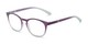 Angle of The Lindley Blue Light Reader in Purple/Blue Fade, Women's Round Computer Glasses