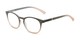 Angle of The Lindley Blue Light Reader in Green/Tan Fade, Women's Round Computer Glasses